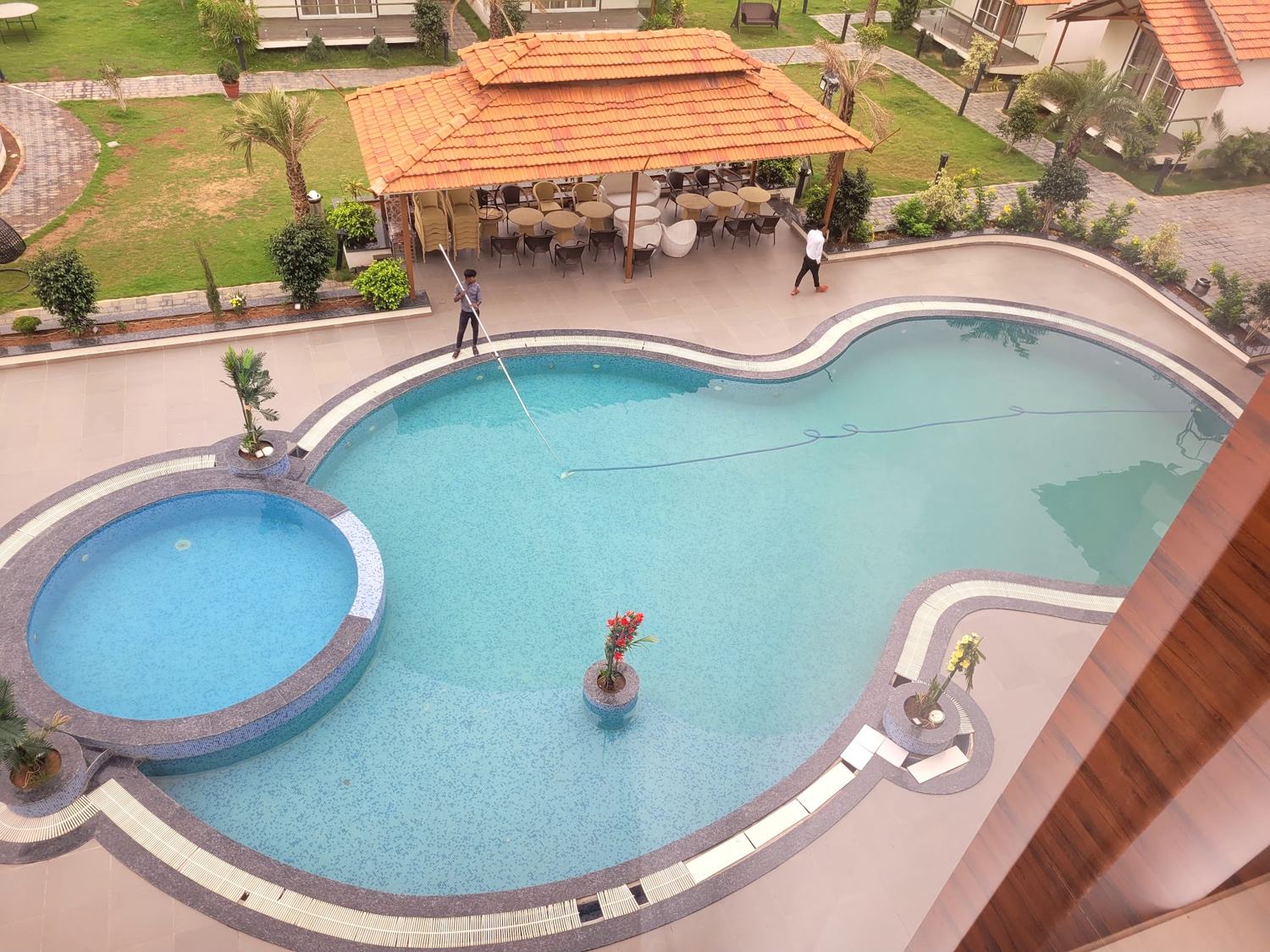 The pool seen from above